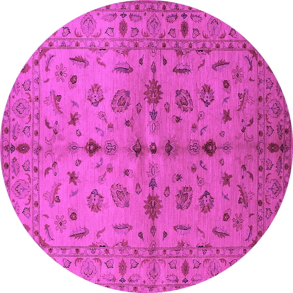 Ahgly Company Indoor Round Oriental Pink Industrial Area Rugs, 8' Round