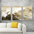 thumbnail image 2 of IDEA4WALL 3 Piece Framed CanvasWall Art for Living Room, Bedroom Golden Waves Canvas Prints for Modern Home Decoration Ready to Hang, 2 of 4