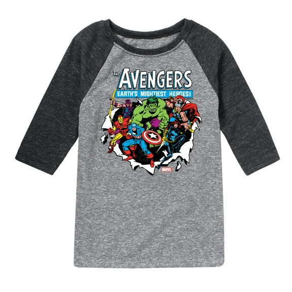 Marvel The Avengers - Paper Rip - Toddler And Youth Raglan