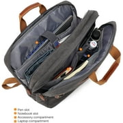 CoolBELL Convertible Shoulder Bag Messenger Laptop Case for 17.3 Inch Laptop, Dark Grey