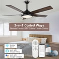 thumbnail image 5 of Outon 52 inch 5 Dual Finish Rustic/Lodge Bedroom Ceiling Fans with Remote Control, 5 of 14