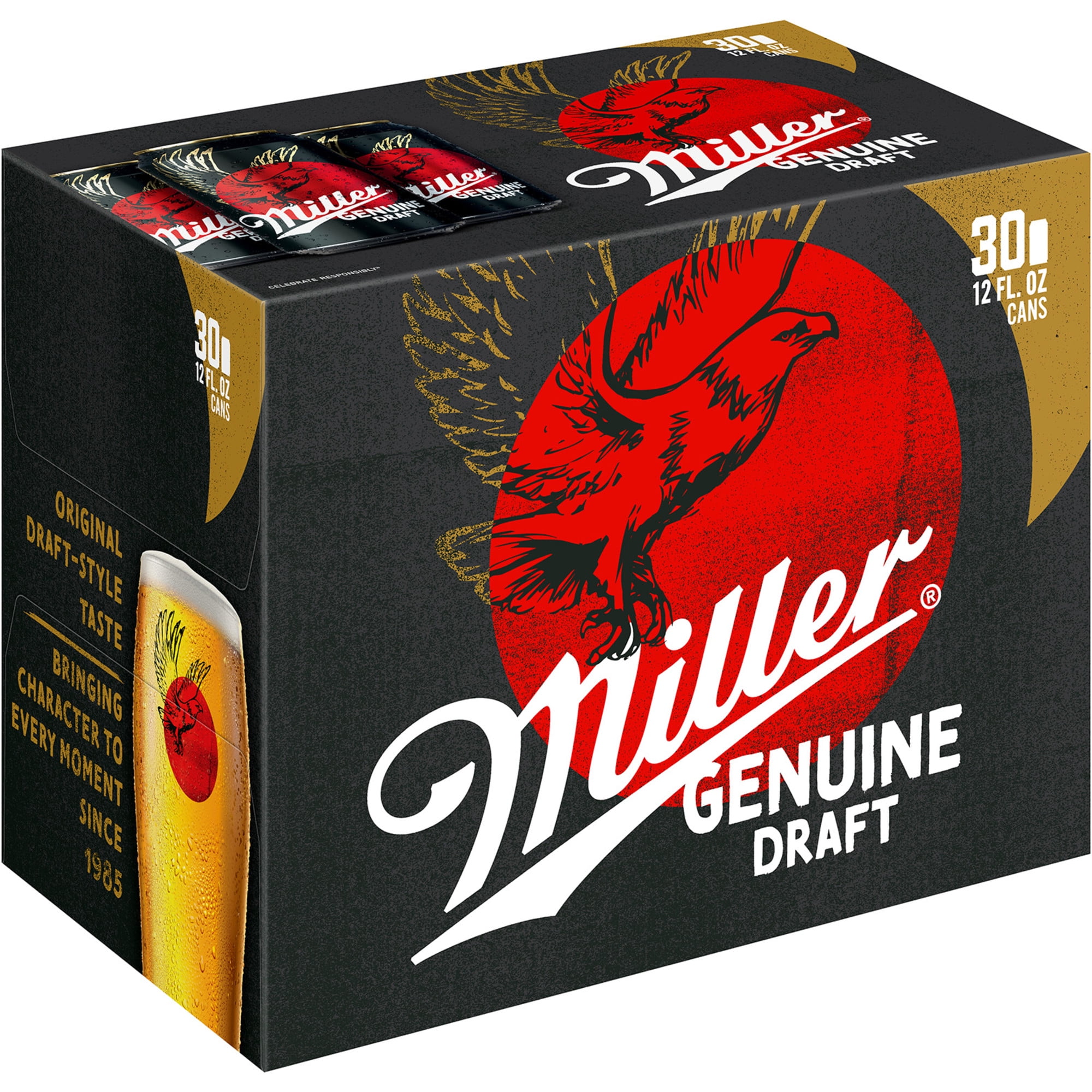 Miller Genuine Draft Lager Beer, 30 Pack, 12 fl oz Cans, 4.7 ABV