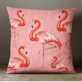 thumbnail image 2 of S4Sassy Home Decorative Square Pink Flamingo Print Throw Cushion Cover-Choose Size-14 x 14 Inches, 2 of 4