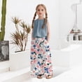 thumbnail image 2 of CPNG Girls Casual Flower Print Pants Summer Lightweight Sweet and Fashionable Loose Elastic Waist Drawstring Long Trousers(Pink,4-5 Years), 2 of 8