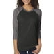 thumbnail image 1 of Ropa de siguiente nivel Triblend unisex manga 3/4 raglán PR HTHR VIN BLK 3XL 6051, 1 of 1