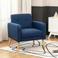 thumbnail image 5 of Gymax Set of 2 Accent Chair Upholstered Single Sofa Armchair w/ Wooden Legs Navy, 5 of 8