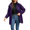 thumbnail image 4 of BADHUB Women's Waterproof Windbreaker 2025 Mid-Long Outdoor Hooded Raincoat Loose Windproof Hiking Trench Jacket Purple 2XL, 4 of 9