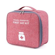 Becaristey Emergency Organizer for Zipper Closure Waterproof Household Empty Storage Bag Classification Travel Students Survival Case Red Large 1Set