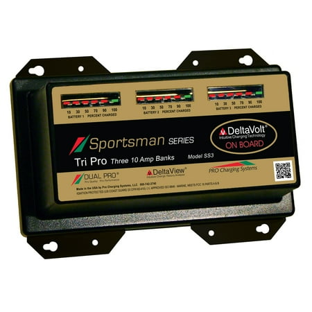 Dual Pro Sportman Series 3 Bank Charger 10 AMP/Bank (Best 3 Bank Boat Charger)