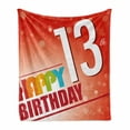 thumbnail image 1 of 13th Birthday Soft Flannel Fleece Throw Blanket, Retro Style Teenage Party Invitation Graphic Design with Bokeh Effect Rays, Cozy Plush for Indoor and Outdoor Use, 60" x 80", Multicolor, by Ambesonne, 1 of 6