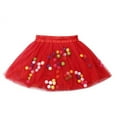 thumbnail image 5 of StylesILove Toddler Girls Multicolored Pom Poms Triple Layered Tutu Skirt, 5 of 7
