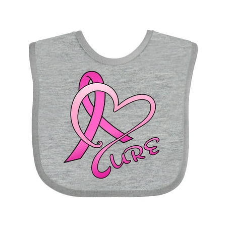 

Inktastic Cure- Breast Cancer Awareness pink ribbon Gift Baby Boy or Baby Girl Bib