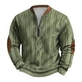 thumbnail image 1 of Tricot pour Hommes à Fermeture Éclair Manches Longues Imprimé Sans Col Chandail en Molleton Décontracté, 1 of 3