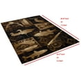 thumbnail image 5 of Lodge, Cabin Nature and Animals Area Rug - Nature Pattern Cabin Area Rug - Abstract, Chocolate Brown/Beige-Fishing Tools/Fish/ Deer, 5 of 7