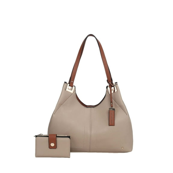 MKF Collection Estelle Shoulder Bag & Wallet Set, Vegan Leather Shoulder Bag Handbag Purse by Mia K