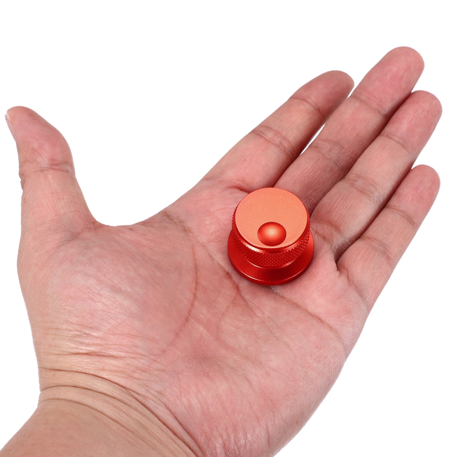 2 Pcs Aluminium Potentiometer Knobs, 1/4" (6mm) Universal Volume Tone Control Knobs with Oval Groove Indicator, 4/5" Red(30x20mm)