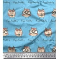 thumbnail image 1 of Soimoi Blue Rayon Fabric Owl Bird Fabric Prints By Yard 56 Inch Wide, 1 of 3