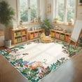 thumbnail image 2 of GlowSol 4'x6' Area Rugs for Dining Room Home Office Mushroom Forest Print Rug with Animals Floral Washable Area Rug Soft Non-Slip Low Pile Rug, Beige, 2 of 7