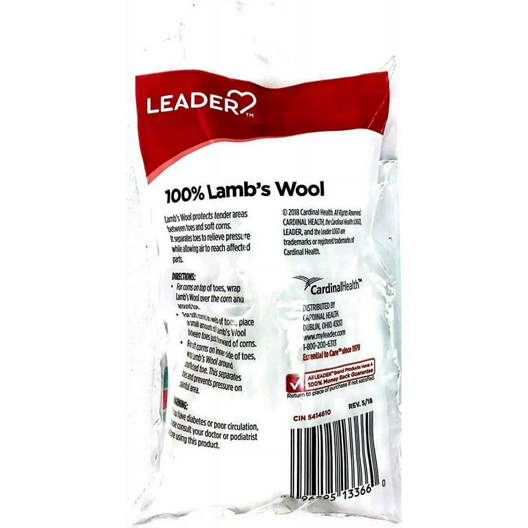  Leader 100% Lambs Wool Padding, Provides Cushioning Comfort and  Pain Relief Between Toes, 3/8 oz : Sports & Outdoors