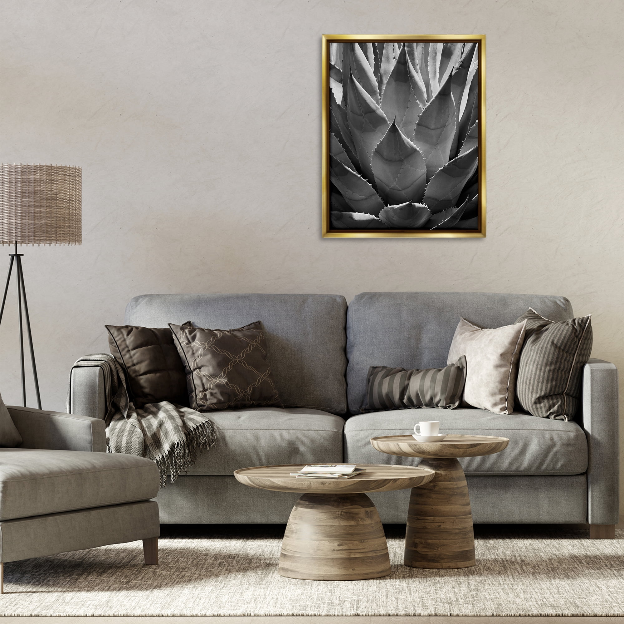 Stupell Industries Desert Plant Detail Botanical & Floral Photography Gold Floater Framed Art Print Wall Art, 25 x 31