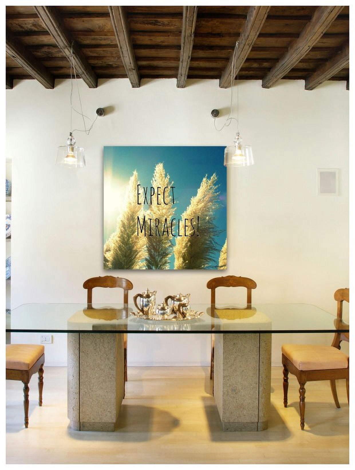 Marmont Hill 'Expect Miracles Text' by Robin Delean Painting Print on Wrapped Canvas