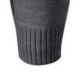 thumbnail image 4 of Men's Solid Color Cardigan Casual Long Sleeve Full Zip Sweater Stand Collar Knit Jackets Winter Loose Outerwear for Men (Dark Gray XL), 4 of 7
