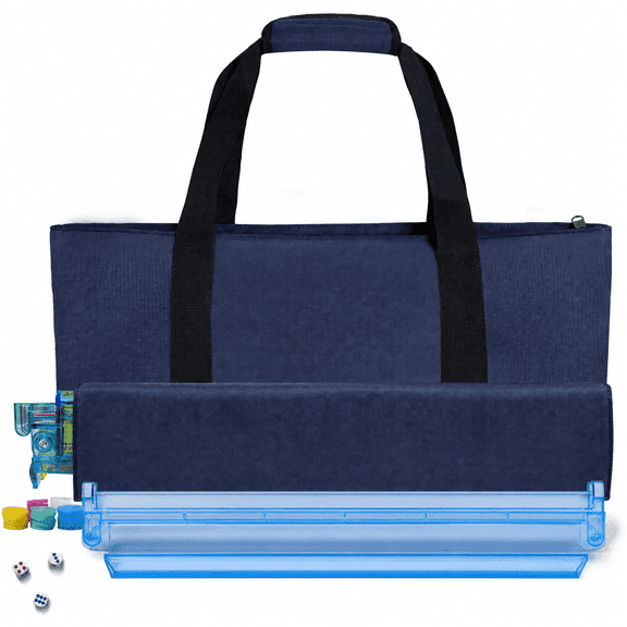 American Mahjong Tile Set Complete, 166 Tiles Mahjong Game Set with Racks and Pushers, Mahjong Tiles with Bag, Chips, Dice and Accessories, Travel Mahjong Set for 4 Players