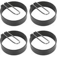 thumbnail image 1 of Anneaux d'Œufs en Silicone Ronds en Acier Frits Formant Oeuf Pancake Maker Moule Conception Cuisine Cuisson Outil 4PCS Frits Anneaux de Cuisson en Acier Inoxydable Frits, 1 of 5