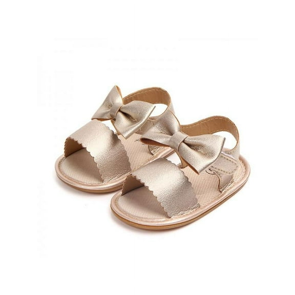 Cute Baby Girl Summer PU Leather Bow-knot Sandals Shoes Anti-slip Soft Sole Crib Sandals First Walkers (Toddler/Little Baby Girls)