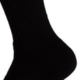thumbnail image 3 of Solid Cotton Cushion Crew Socks for Women and Men Black 3 Pairs Size 9-11, 3 of 9