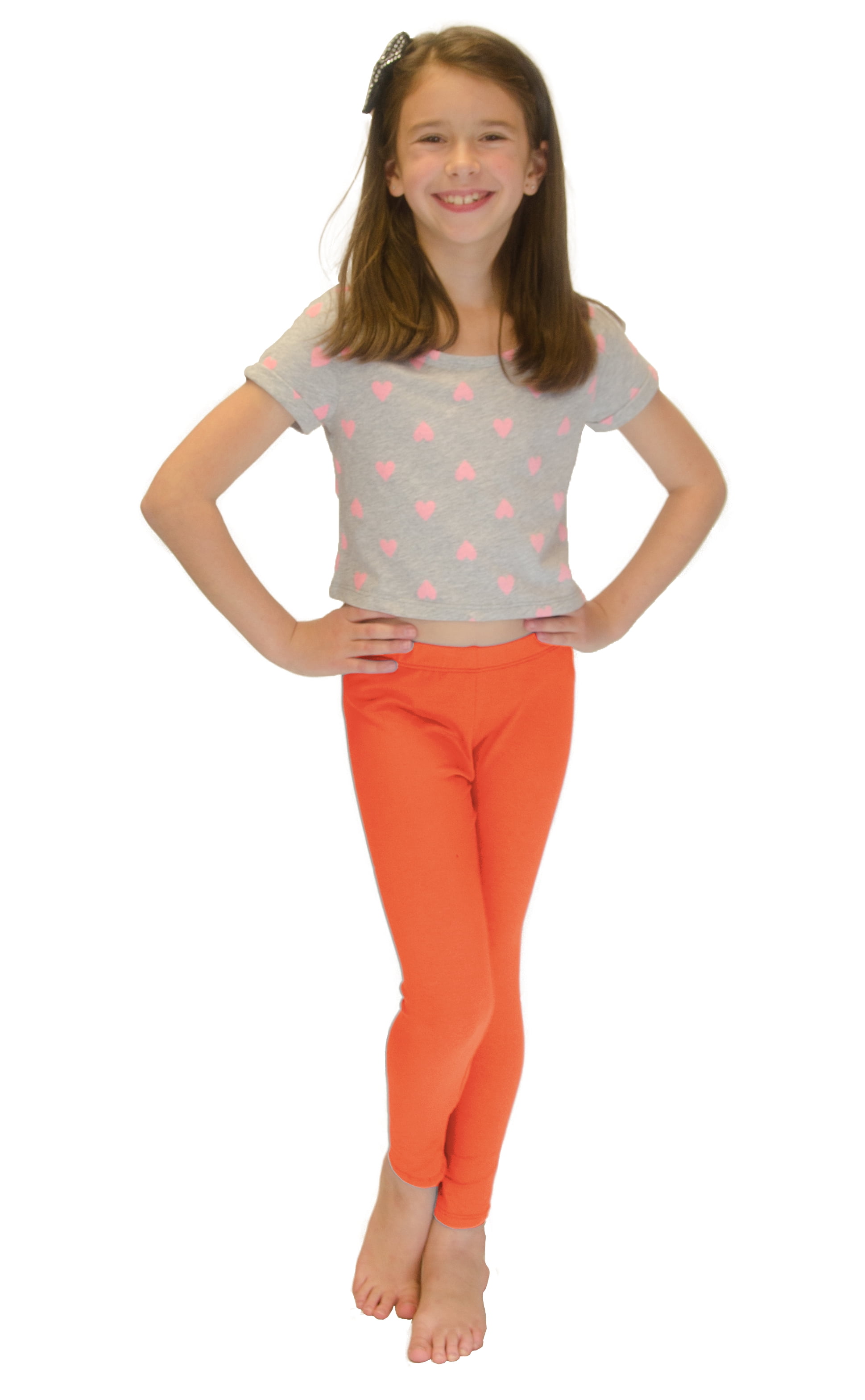 girls orange leggings