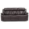 thumbnail image 6 of Glory Furniture Daria Faux Leather Reclining Sofa in Dark Brown, 6 of 6