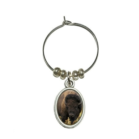 - Buffalo Oval Wine Glass Charm