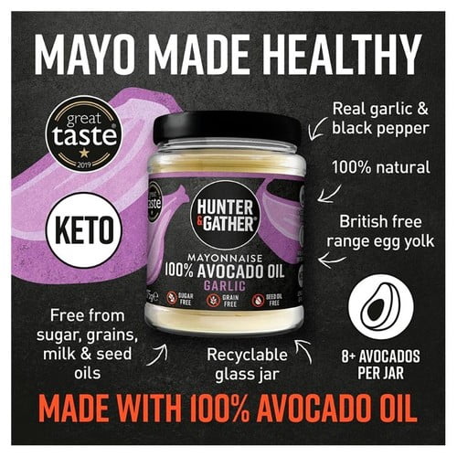 Hunter & Gather Garlic Avocado Oil Mayonnaise 175g, British Import (Pack of 2)