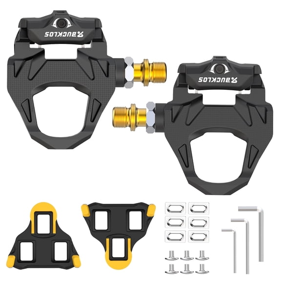 BUCKLOS Road Bike Pedals Compitable with Shimano SPD-SL Cleats - Bicycle Clipless Titanium Sealed Bearing Nylon/Aluminium Ultegra Clip Pedals for Indoor Cycling (9/16")