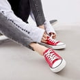 thumbnail image 3 of Women’s Canvas Low Top Sneaker Lace-up Classic Casual Shoes Black and White, 3 of 11