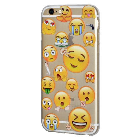 Emoji Icons Iphone 6 Plus Soft Gel Crystal Clear Transparent Emoji TPU Skin Case Cover for iPhone 6, iPhone 6s - Different Emotions Sleepy ()