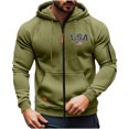 thumbnail image 6 of Ceisia Men's casual sports solid color hooded jacket pocket long Gift sleeve outerwear, 6 of 6