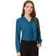 thumbnail image 1 of Blusa Elegante De Oficina De Trabajo Para Mujer, Camisa Plisada Con Cuello De Lazo Y Manga Larga Azul eléctrico L, 1 of 6