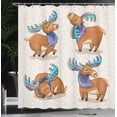 thumbnail image 4 of Ambesonne Cartoon Shower Curtain, Friendly, 69"Wx84"L, Multicolor, 4 of 5