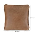 thumbnail image 4 of Benzara 20x20" Faux Leather Accent Pillows in Brown (Set of 4), 4 of 4