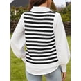 thumbnail image 4 of Sociala Women's Striped Sweater Vest Fall Colorblock Button Up Knit Sleeveless Tank Tops, 4 of 4