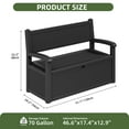 thumbnail image 2 of Uforic 70 Gallon Outdoor Resin Deck Bench, Waterproof & Lockable Storage Box  Bench with Armrests for Garden Patio, Black, 2 of 9
