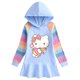 thumbnail image 3 of Hello Kitty-vestido de algodón con dibujos de arcoíris para niñas, suéter con capucha de manga larga, falda de princesa, ropa para niños, primavera y otoño, 3 of 5
