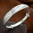 thumbnail image 2 of DESIGNICE 925 Sterling Silver Cuff Bangle Bracelets Adjustable Jewelry Fashion Simple Open Bangles Cuff Jewelry for Women Mom Wife Mothers Day Valentine Gift, 2 of 5