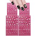 thumbnail image 1 of ALLYDREW Pegatinas para uñas, pegatinas para uñas, pegatinas autoadhesivas para uñas, pegatinas 3D para uñas, lazos, corazones y flores (3 diseños/6 hojas), 1 of 1
