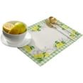 thumbnail image 2 of Lemon Green Plaid Placemats Set of 4,Non Slip Washable Table Mats Set, Watercolor Summer Fruit Lemon Green Leaves Table Placemats for Kitchen Dining Table,Wedding Holiday Party Decoration, 2 of 6