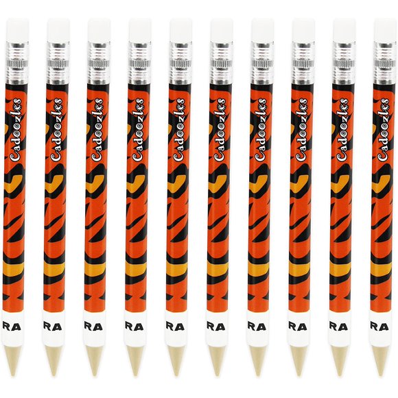 Zebra Cadoozle Mini Crayon Mécanique - Mine de 0,7 mm - Imprimé Animal Tiger Fantaisie - Lot de 10
