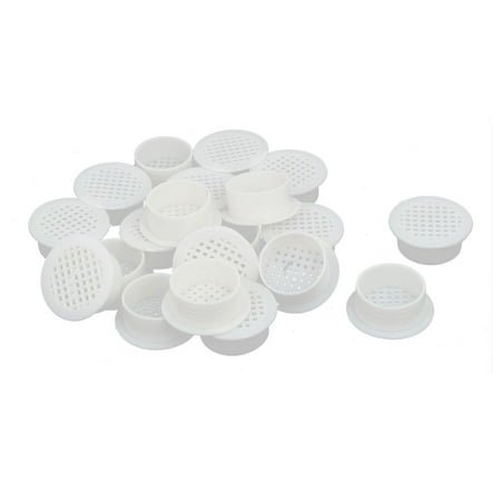 

Unique BargainsShoes Cabinet Plastic Square Mesh Hole Air Vent Louver Cover White 35mm 20pcs