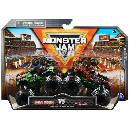 Monster Jam 1:64 Grave Digger Vs. Northern Nightmare Monster Trucks